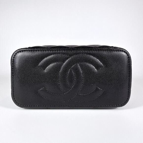 Chanel 25B Crystal Embellished CC Caviar Vanity Case On Chain - Picture 7 of 13